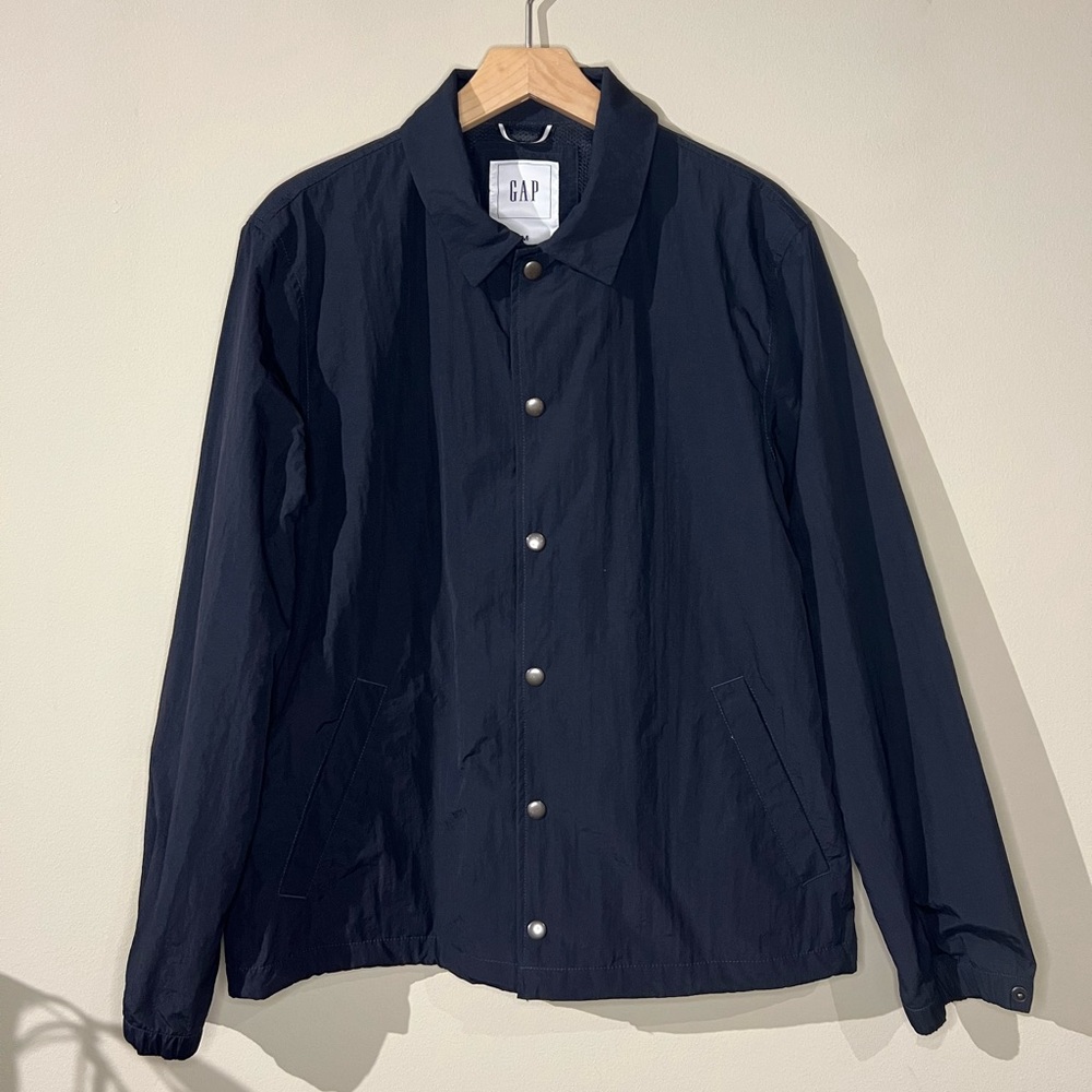 2020 Gap Nylon Snap Button Front Coaches Jacket
